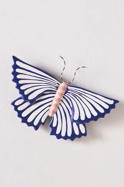 Sculpted Luna Moth Ceramic Wall Art Charm