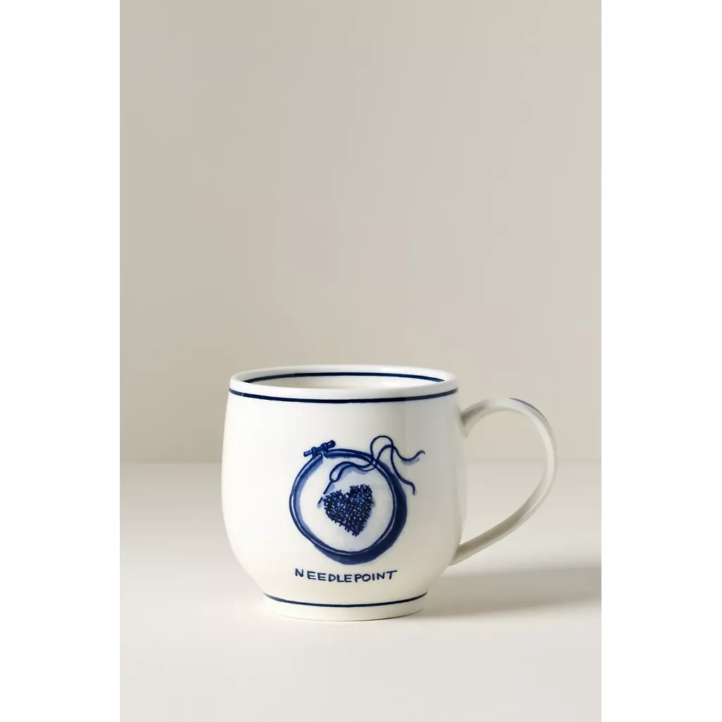 Molly Hatch Hobby Stoneware Mugs Needlepoint