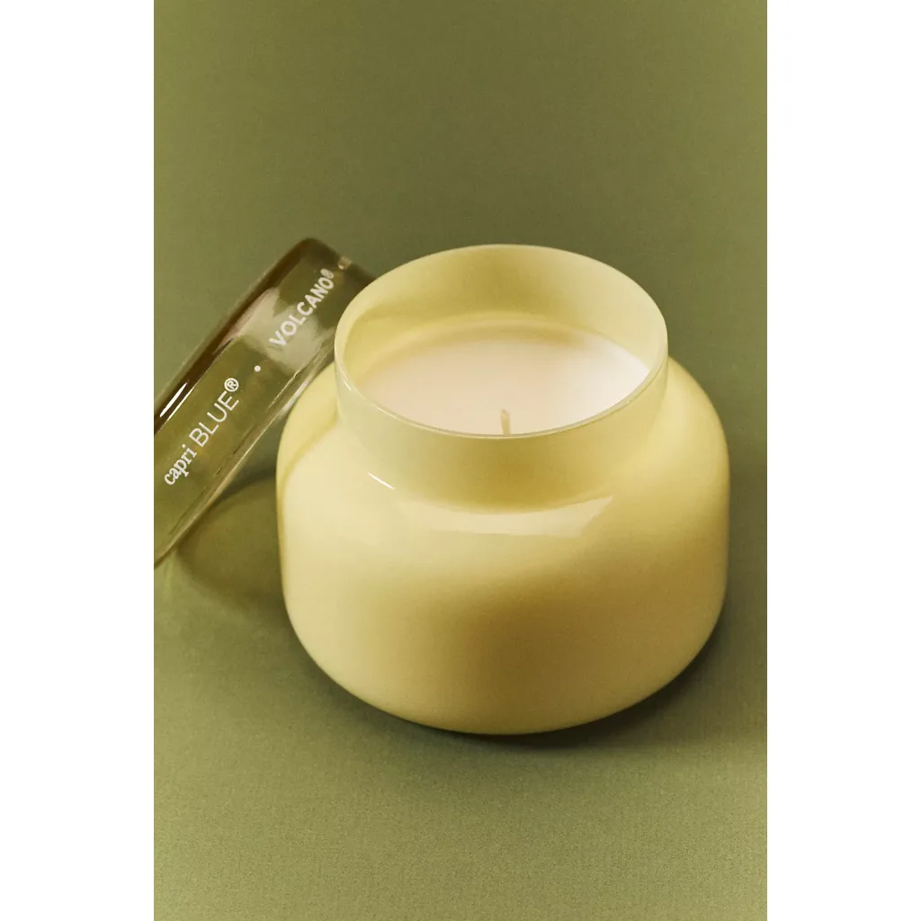 Capri Blue Volcano Spring Yellow Glass Jar Candle