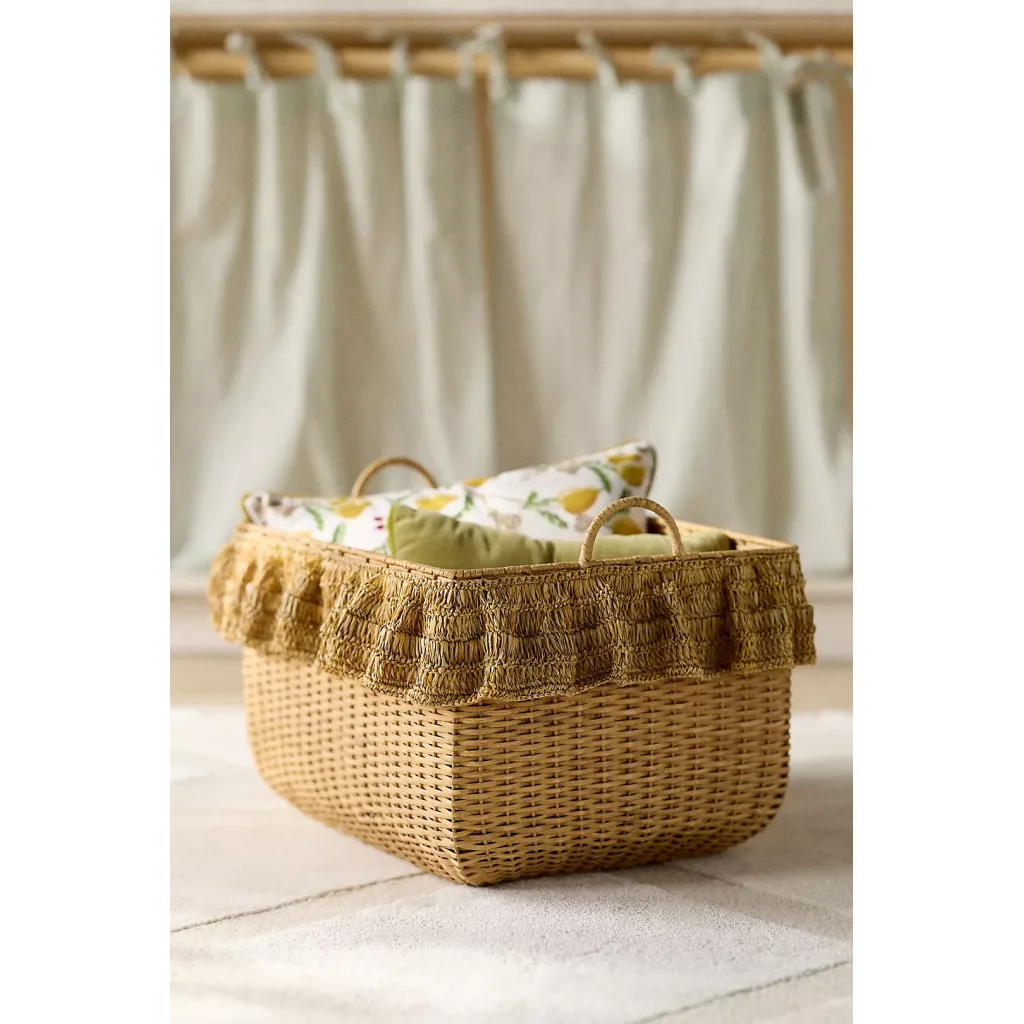 Estelle Ruffle Rattan Basket