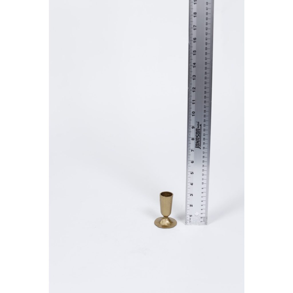Stamped Brass Candleholder 3″
