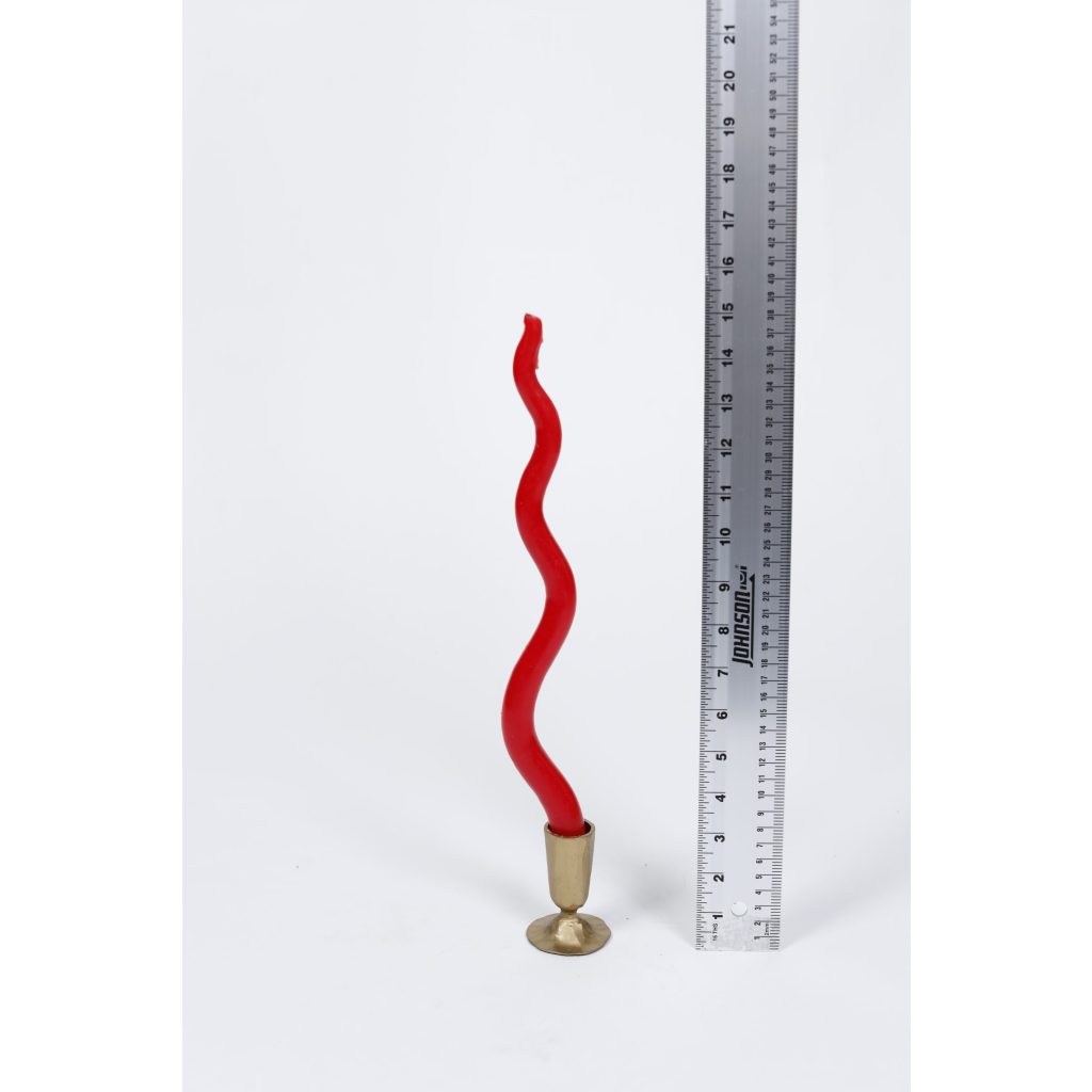 Red Wavy Taper Candle