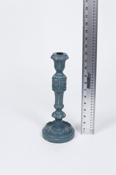 Blue Rustic Candleholder 12″