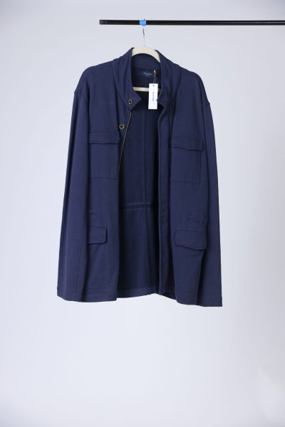 Navy Women's Pocket Zipper Jacket