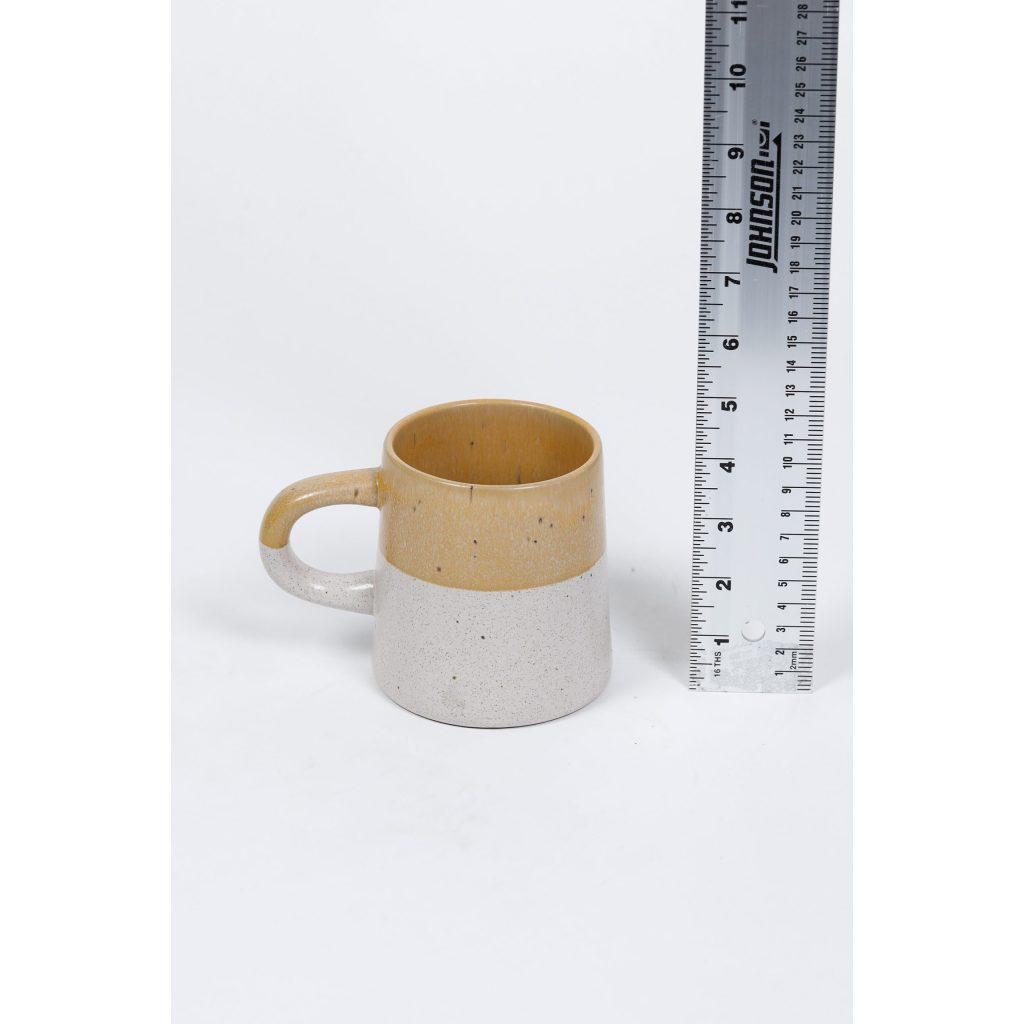 White Split Brown Ceramic Mug