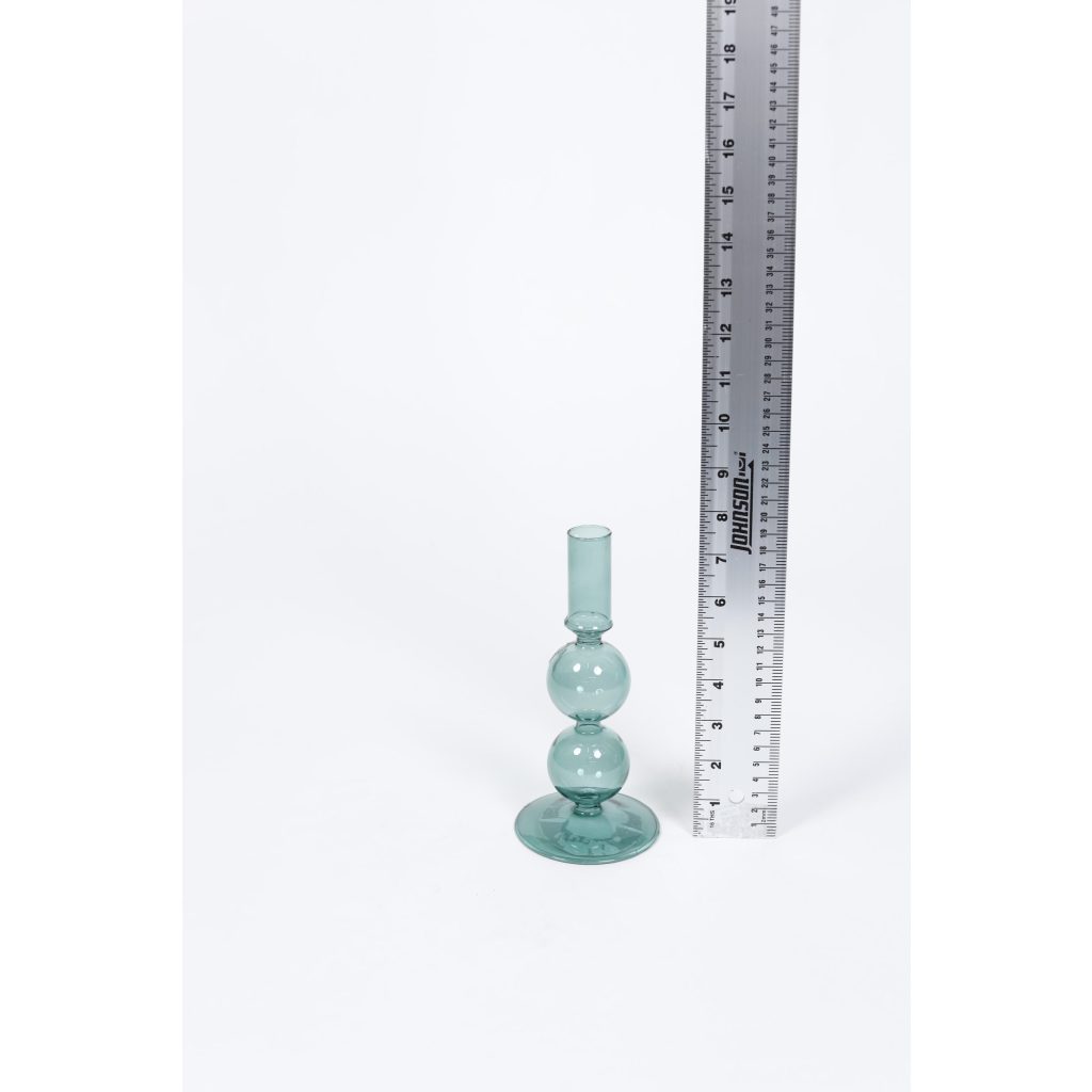 Green Glass Candleholder 7.5″
