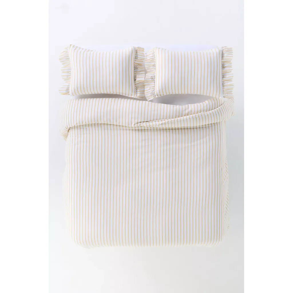 Organic Cotton Spa Sateen Ruffled Duvet Cover