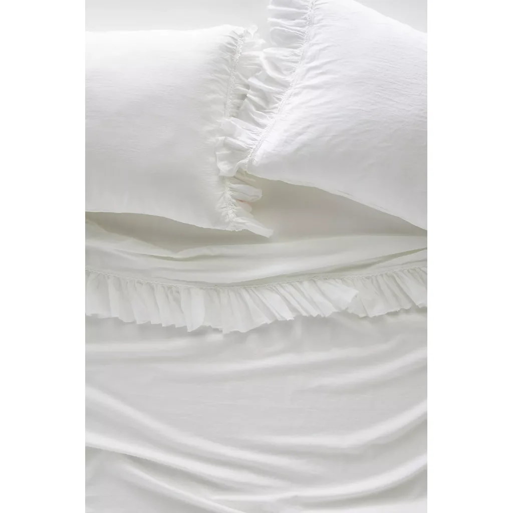 Organic Cotton Spa Sateen Ruffled Sheet Set