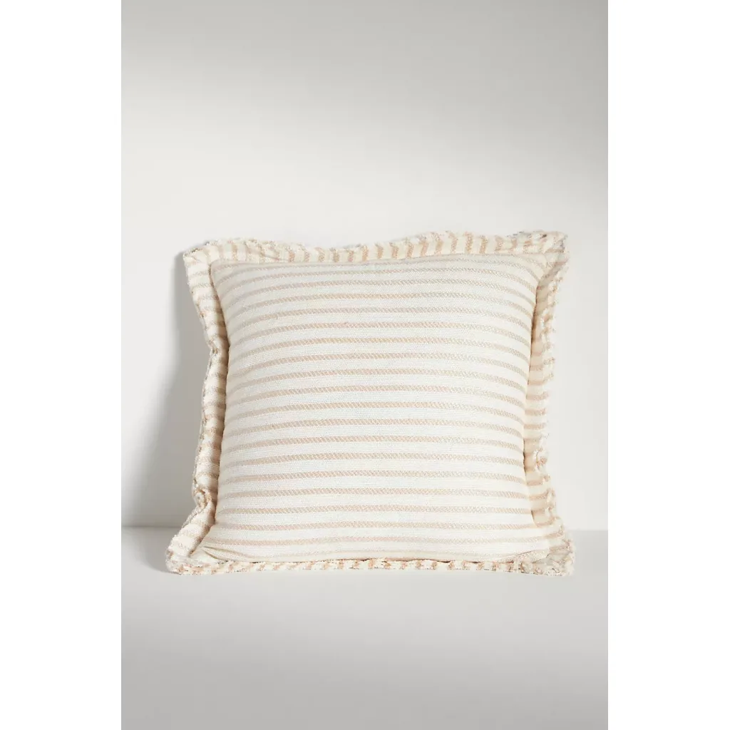 Luxe Linen Blend Pillow Ivory & Natural Stripe