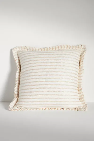 Luxe Linen Blend Pillow Ivory & Natural Stripe 3