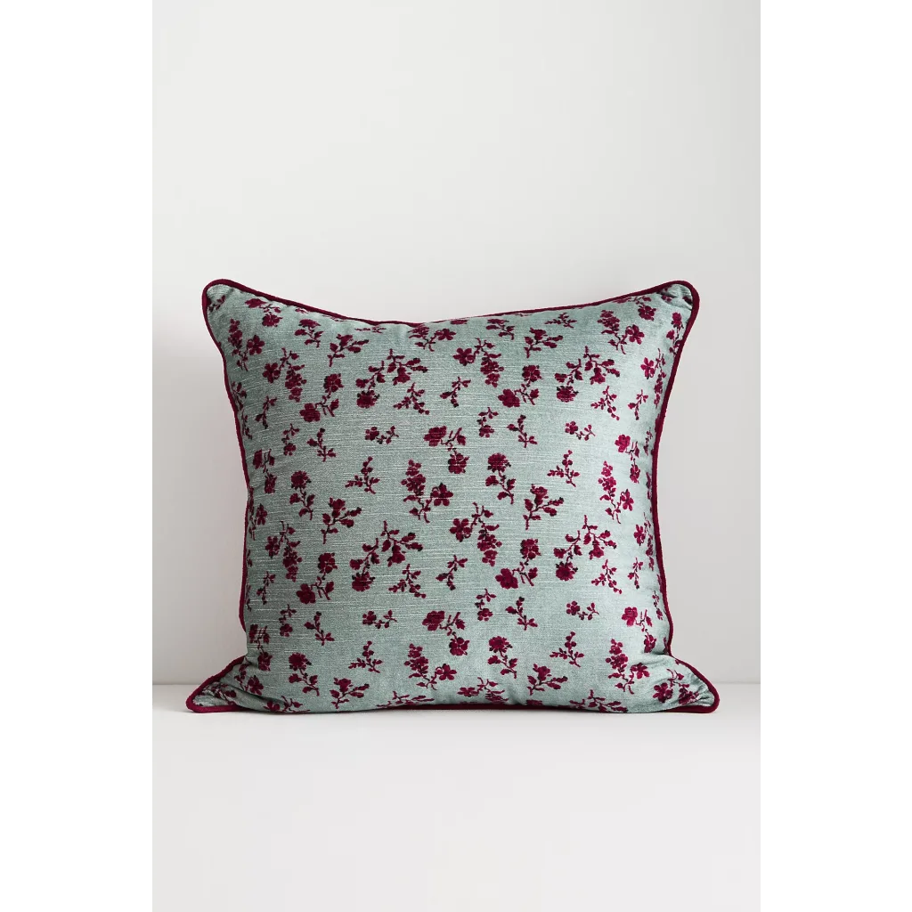 Alva Floral Cotton Velvet Pillow