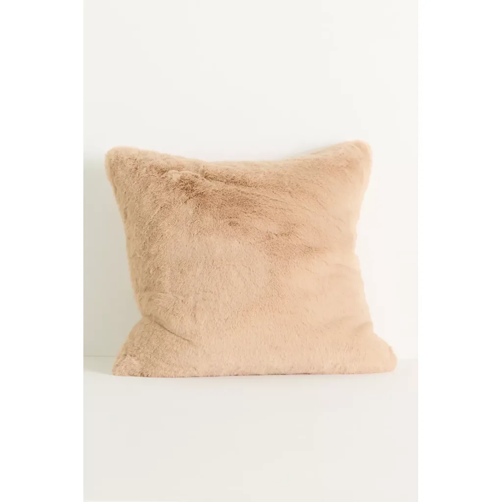 Sophie Faux Fur Pillow Ivory Camel