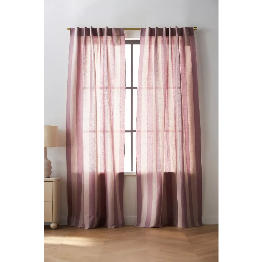 Pallido Cotton Linen Blend Woven Striped Curtain