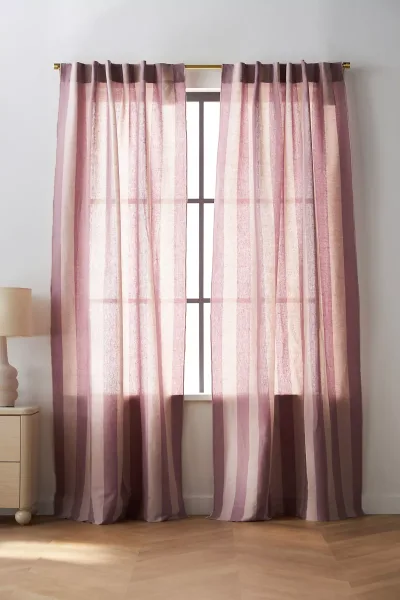 Pallido Cotton Linen Blend Woven Striped Curtain