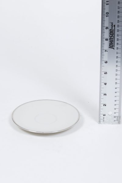 White Saucer Silver Edge