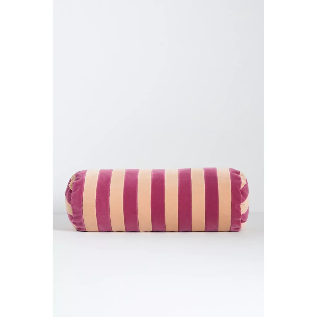 Christina Lundsteen Stripe Bolster Cushion Pillow Raspberry