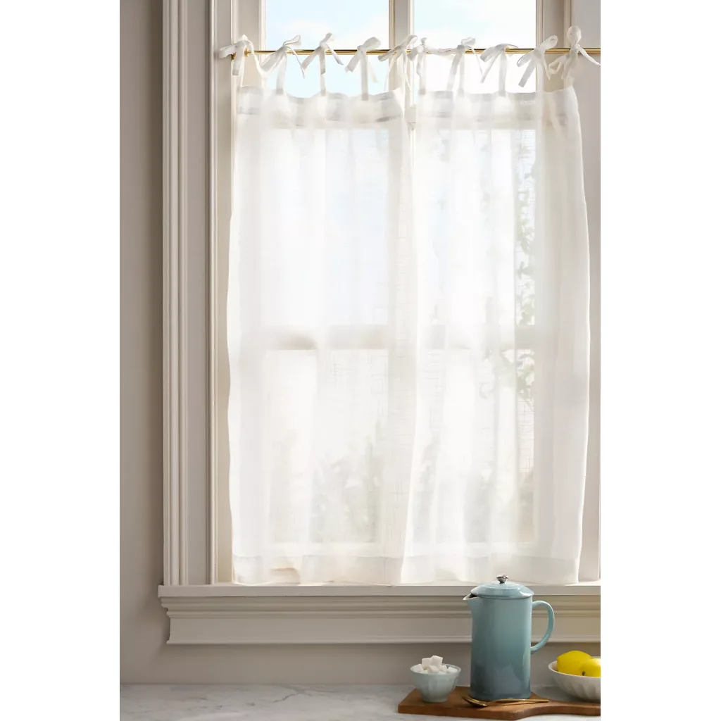 Lena Sheer Woven Café Curtains, 4 Panels