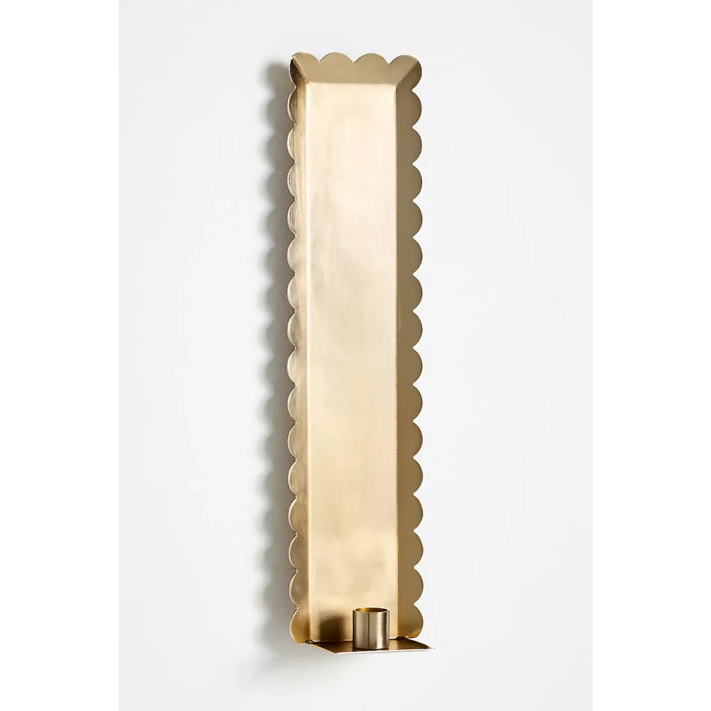 Scalloped Metal Candle Holder Wall Sconce