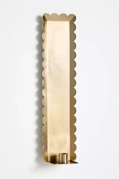 Scalloped Metal Candle Holder Wall Sconce