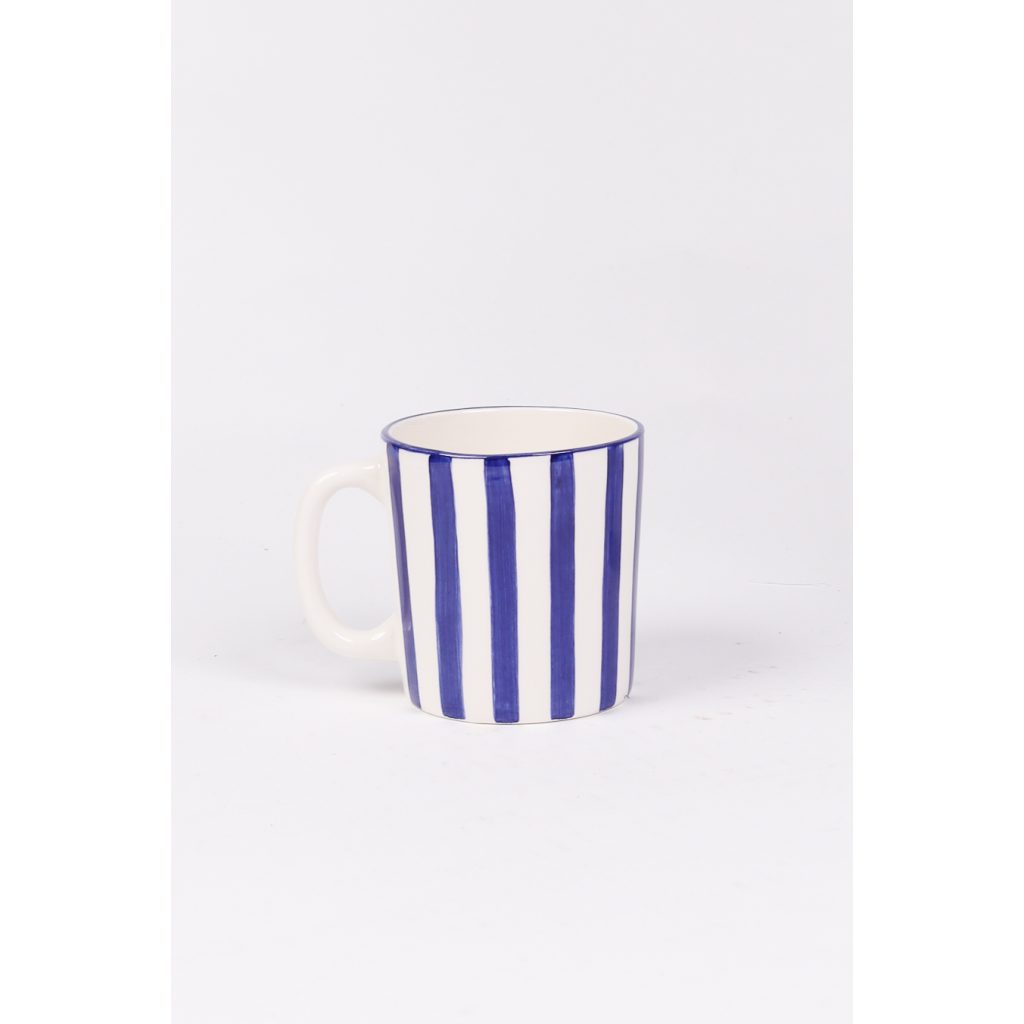Dark Blue Striped Blue Mug