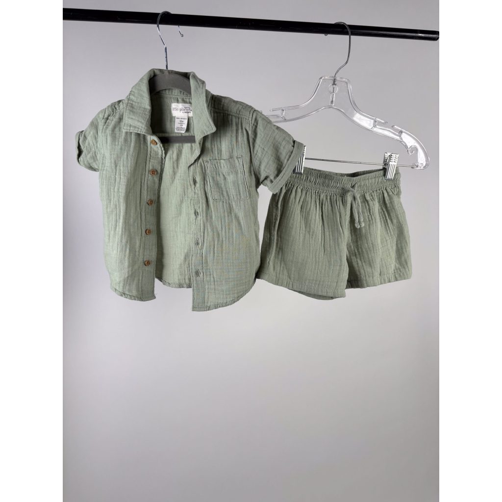 Cotton On Kids Green Shirt and Shorts