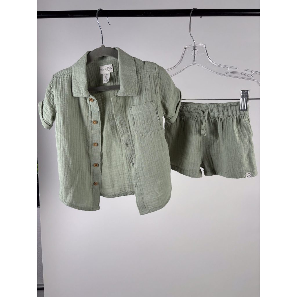 Cotton On Kids Green Shirt and Shorts