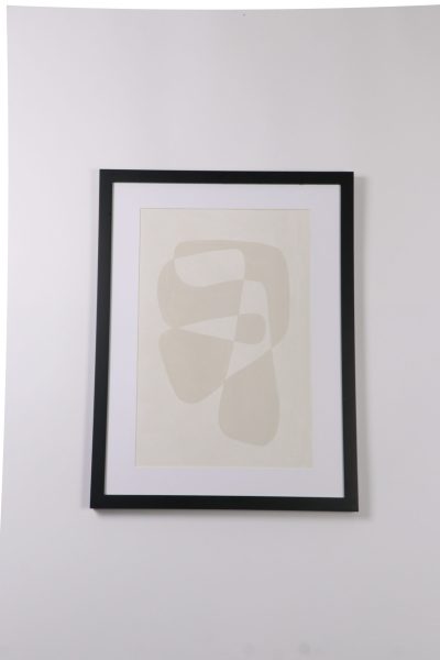Beige Abstract Black Frame Wall Art