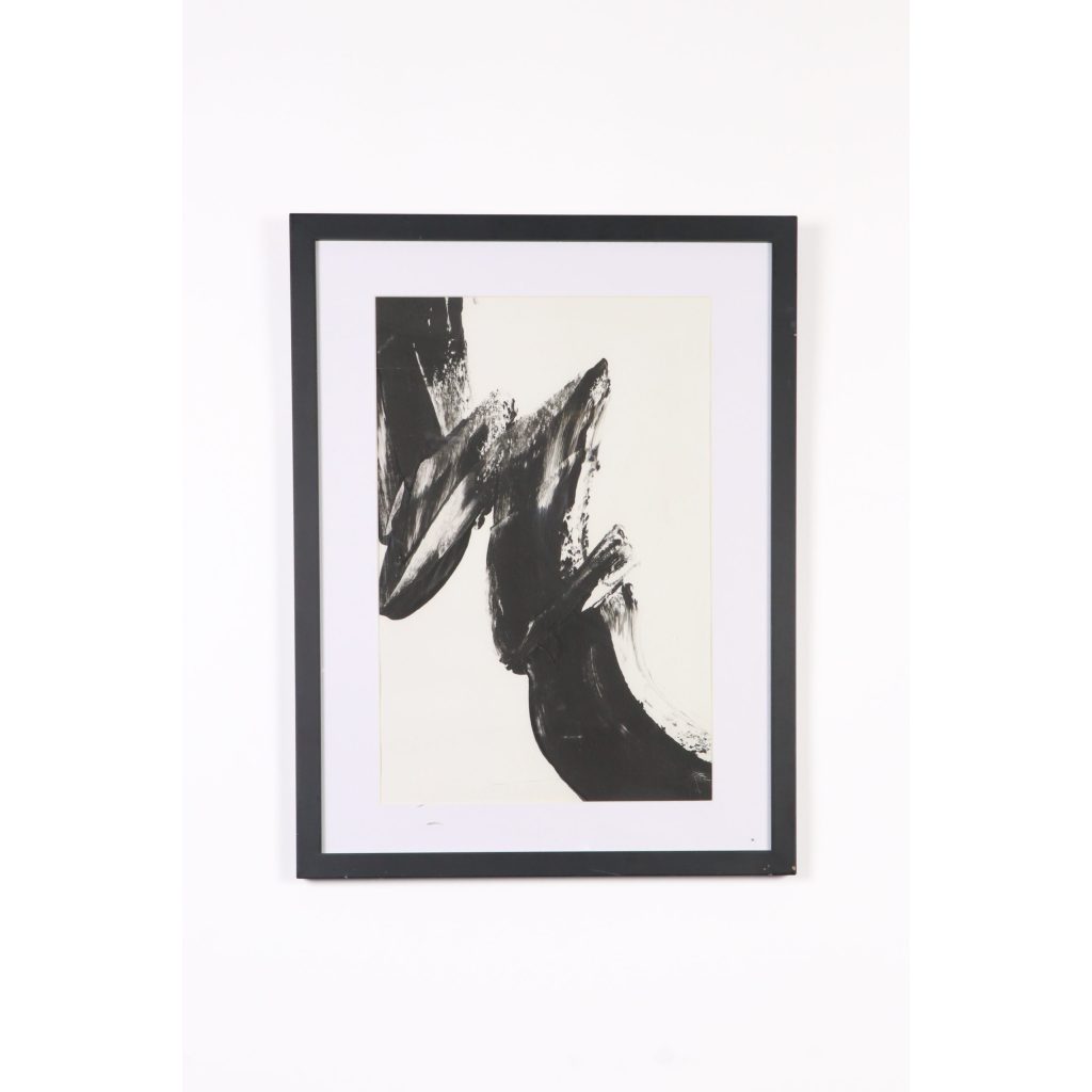 B&W Paint Brush Stroke Wall Art