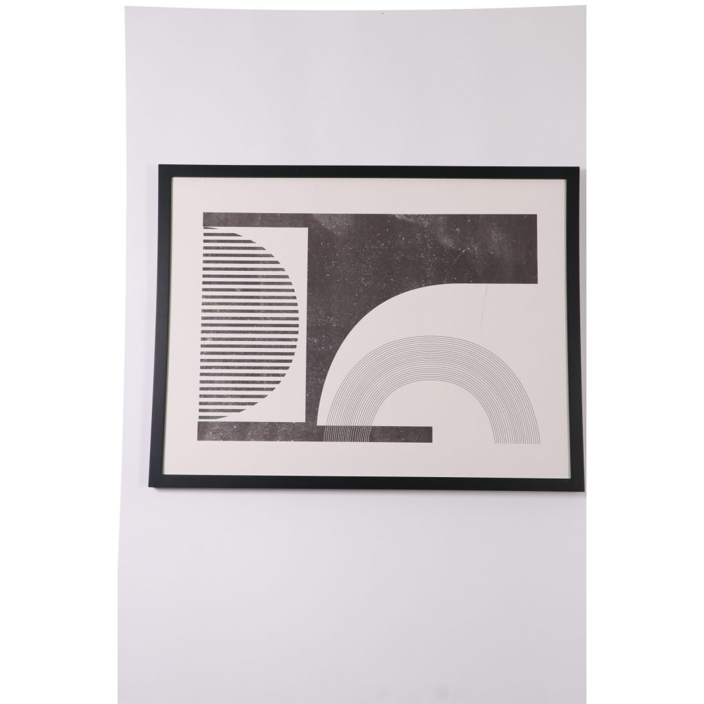 B&W Modern Abstract Shapes Wall Art