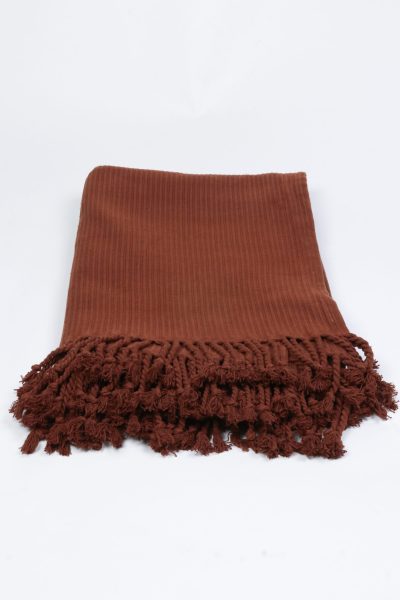 Reddish Brown Tassel Throw Blanket