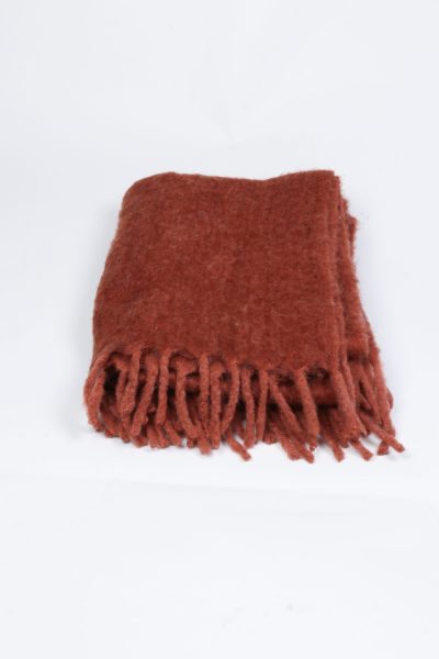 Rust Wool Throw Blanket