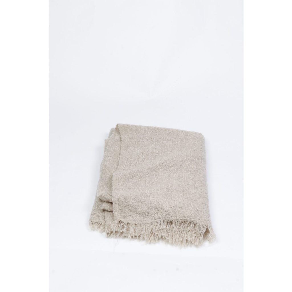 Beige Frayed Edge Throw Blankets