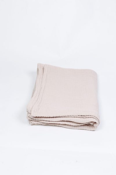 Cream Muslin Thin Blanket Throw Blanket