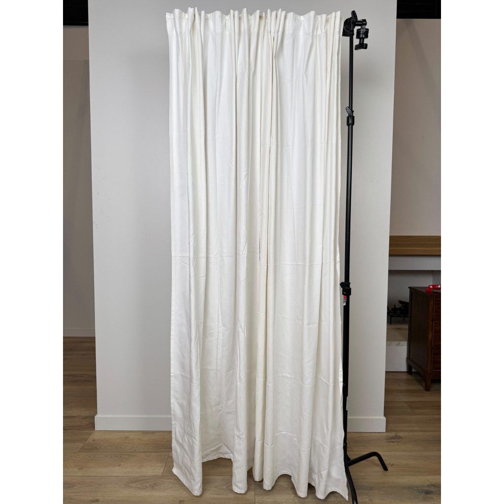Bone White Herringbone Pattern Curtains 98” x 55” (4 Panels)