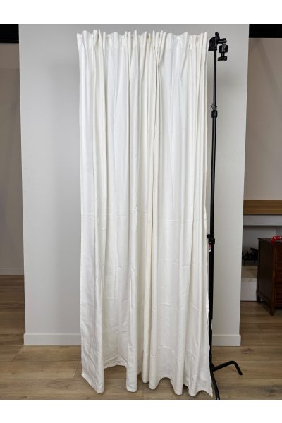 Bone White Herringbone Pattern Curtains 98” x 55” (4 Panels)