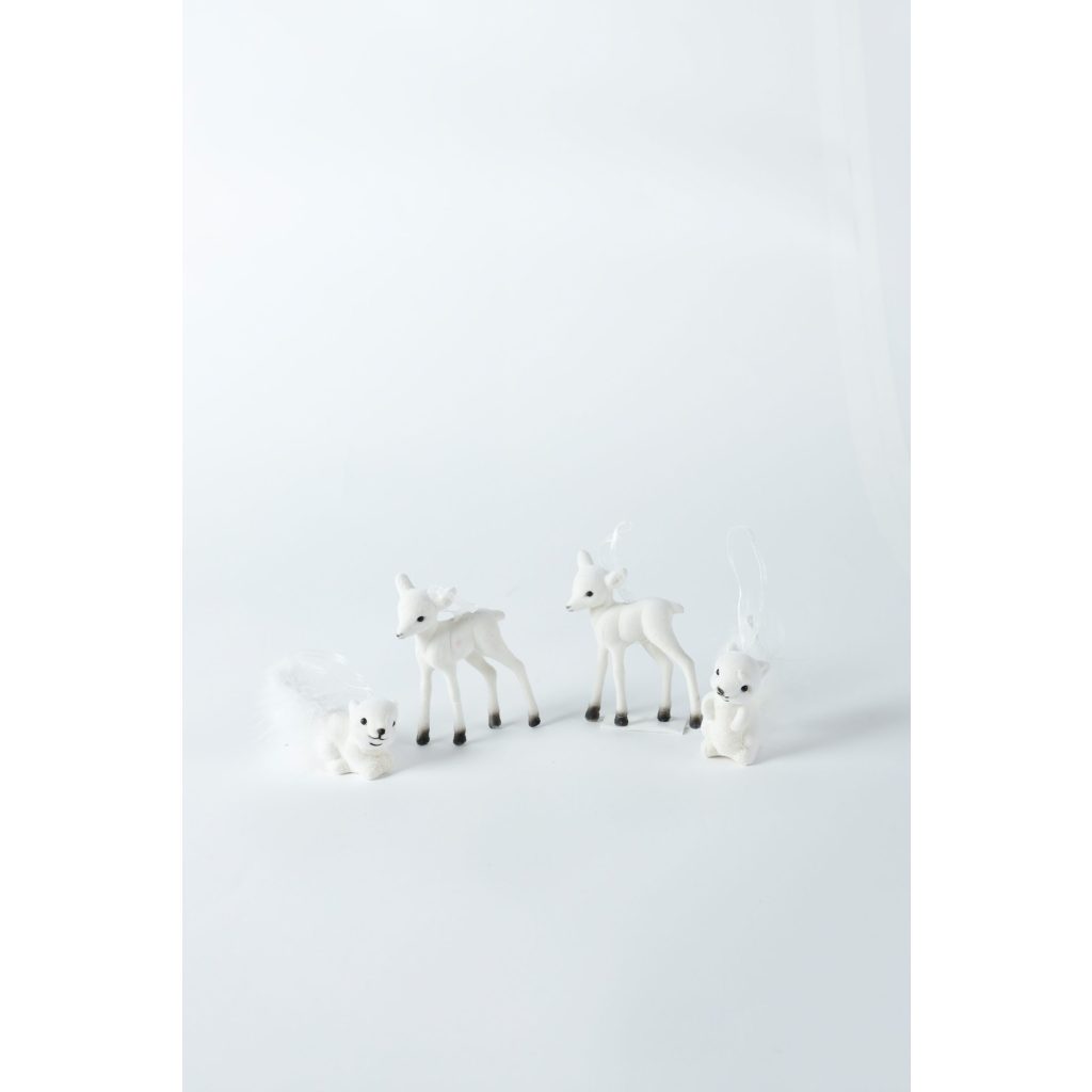 White Deer Felt Ornaments