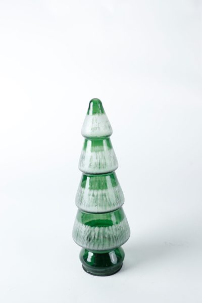 Glass Green Frosted Tree