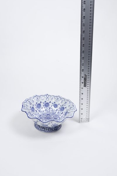 White and Blue Floral Bowl