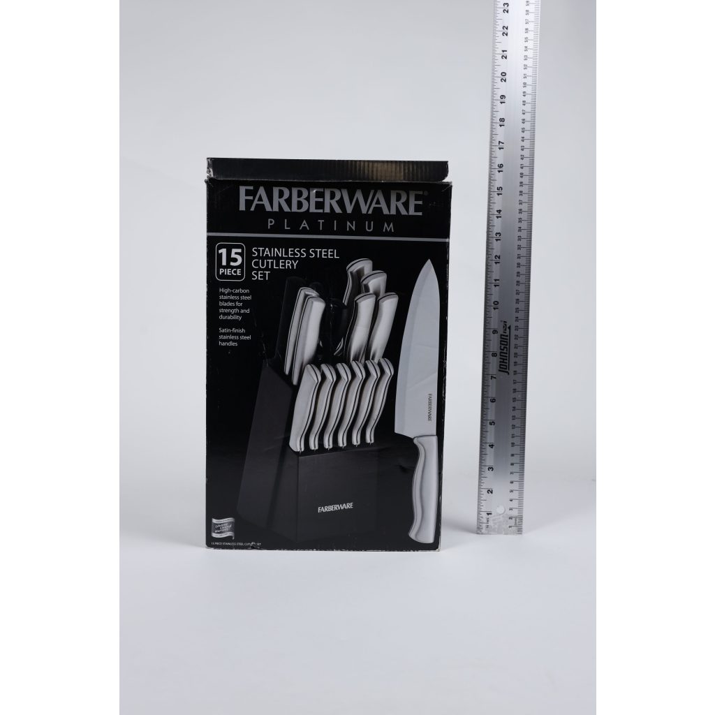 Stainless Steal Knife Set in Butcher Block
