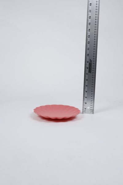 Coral Plastic Scalloped Edge Plate