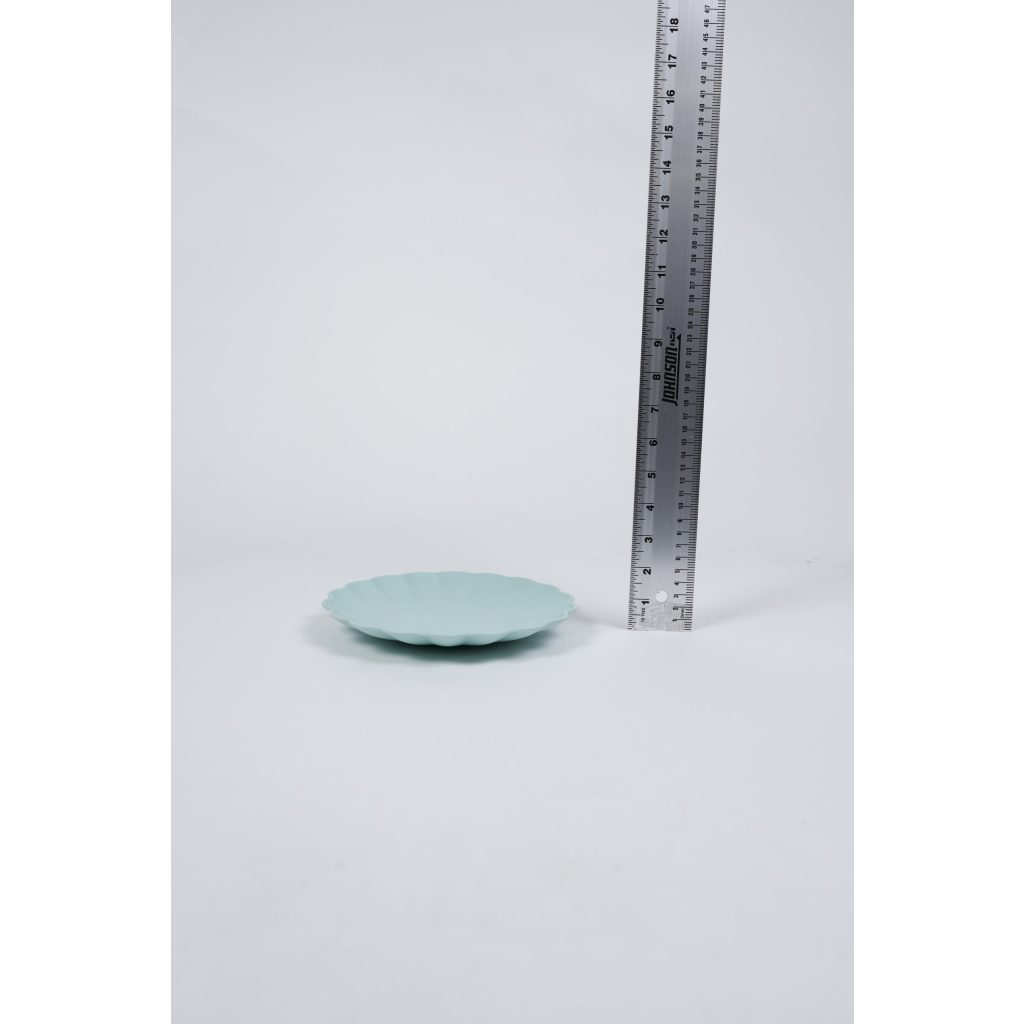 Mint Green Plastic Scalloped Edge Plate