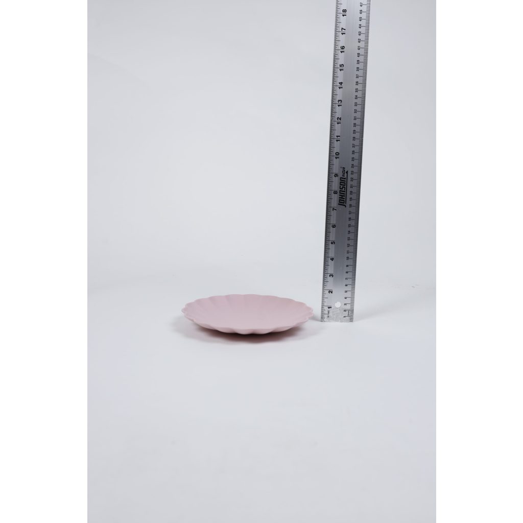 Pink Plastic Scalloped Edge Plate