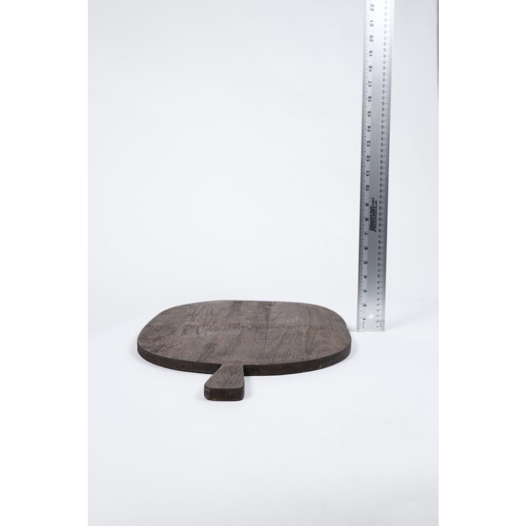 Dark Rounded Wooden Paddle Tray