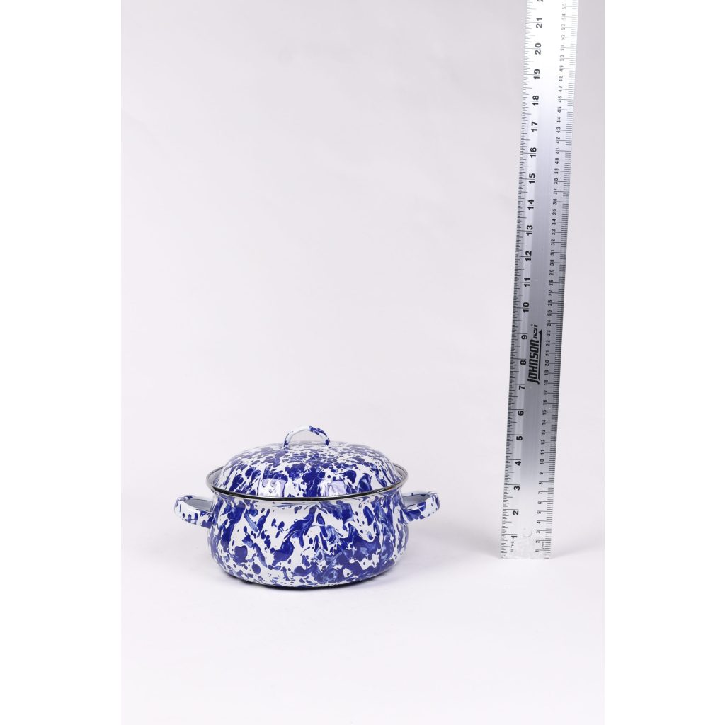 Stock Pot Blue Floral Ceramic