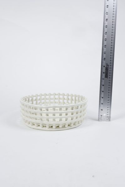 White Basket Decorative Bowl