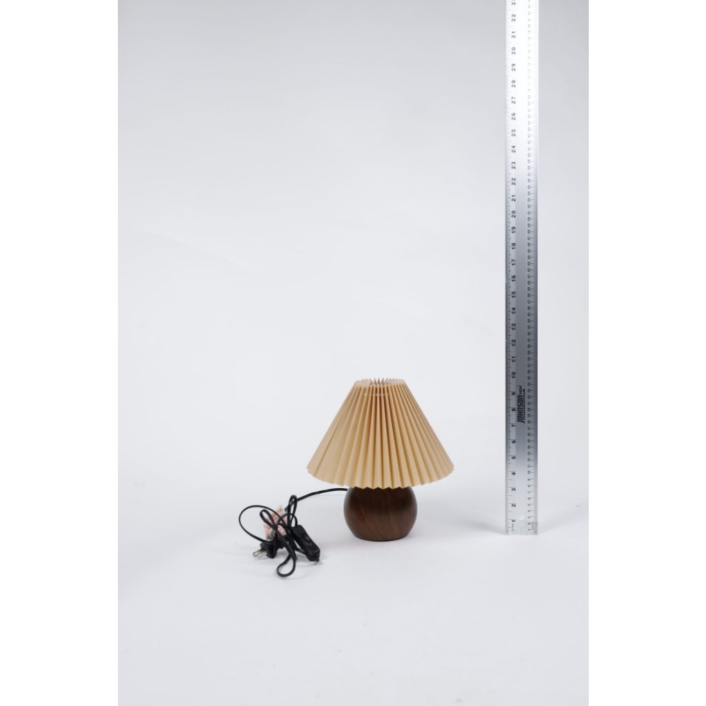 Brown Paper Shade Lamp Wooden Base