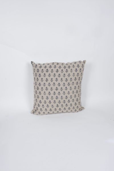 Blue and Light Brown Floral Pillow
