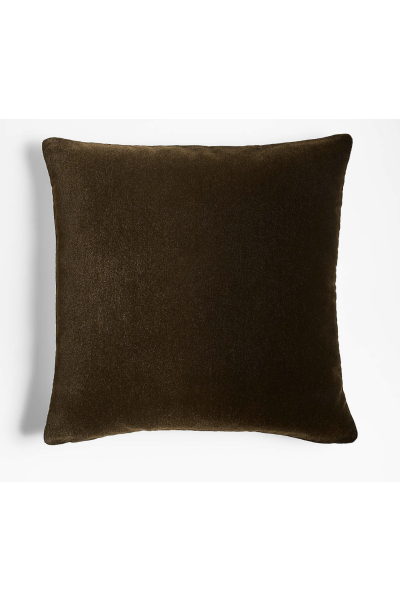 Dark Green Velvet White Canvas Pillow