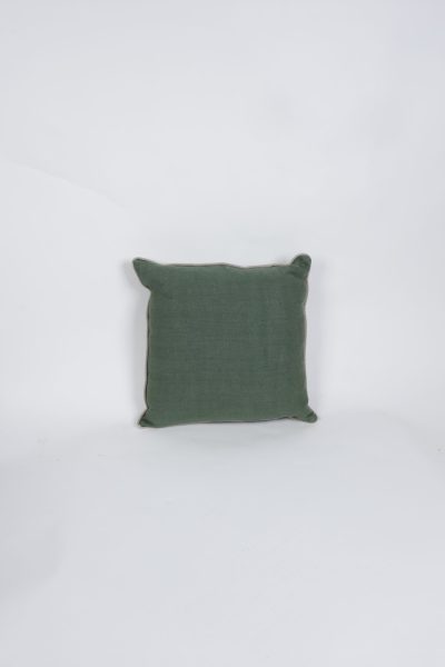 Green Linen Brown Trim Pillow