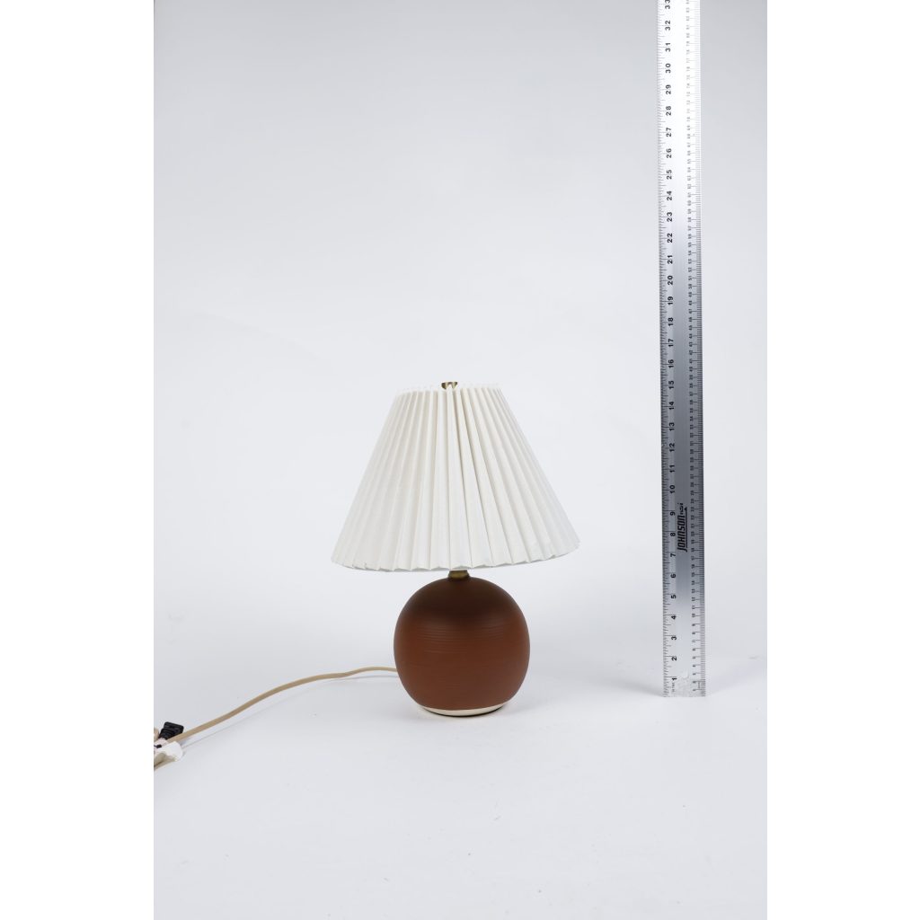 Terracotta Sphere Lamp Base and White Paper Shade